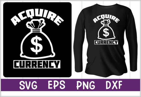 Acquire Currency Design Vector for Graphics and T-Shirt Designs