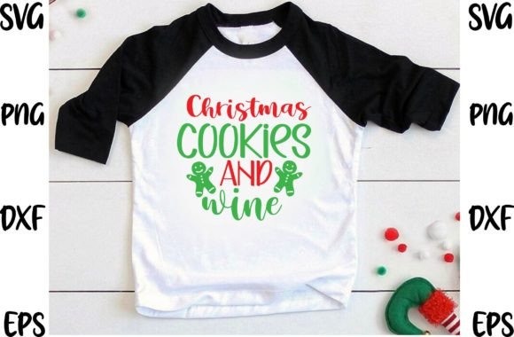 Christmas Cookies and Wine Svg Design