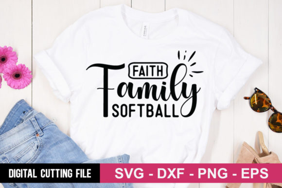 Faith Family Softball SVG: Graphics & T-Shirt Designs