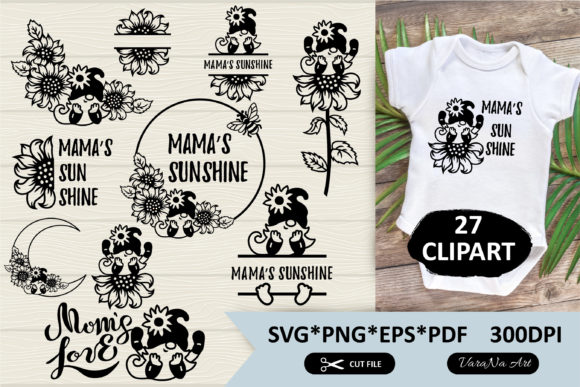 Gnomes with Sunflower, Graphics & T-Shirt Designs