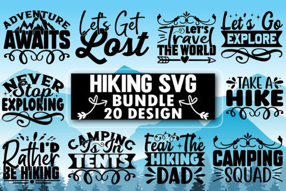 Hiking SVG Design Bundle for Graphics and T-Shirt Designs
